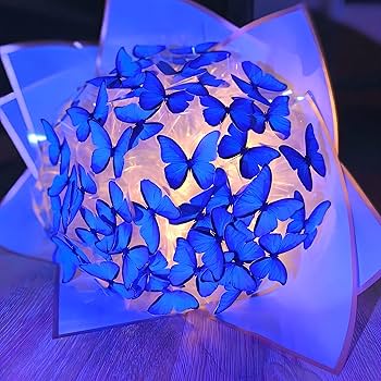 Mavi Kelebekli Yapay Buket 